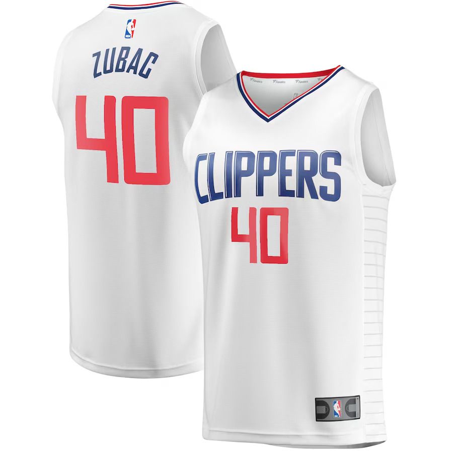 Men Los Angeles Clippers 40 Ivica Zubac Fanatics Branded White Fast Break Player NBA Jersey